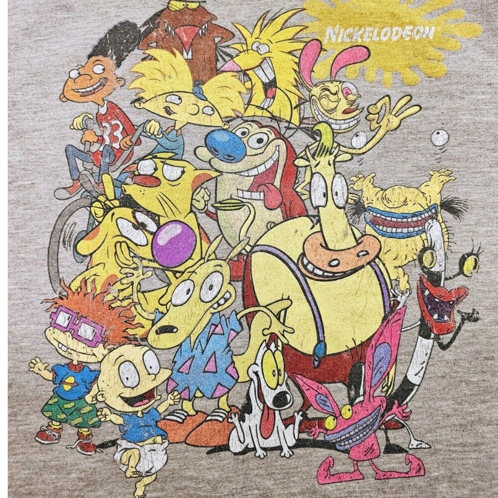 Vintage Nickelodeon Characters Hooded Sweatshirt Women's Large Rugrats Y2K